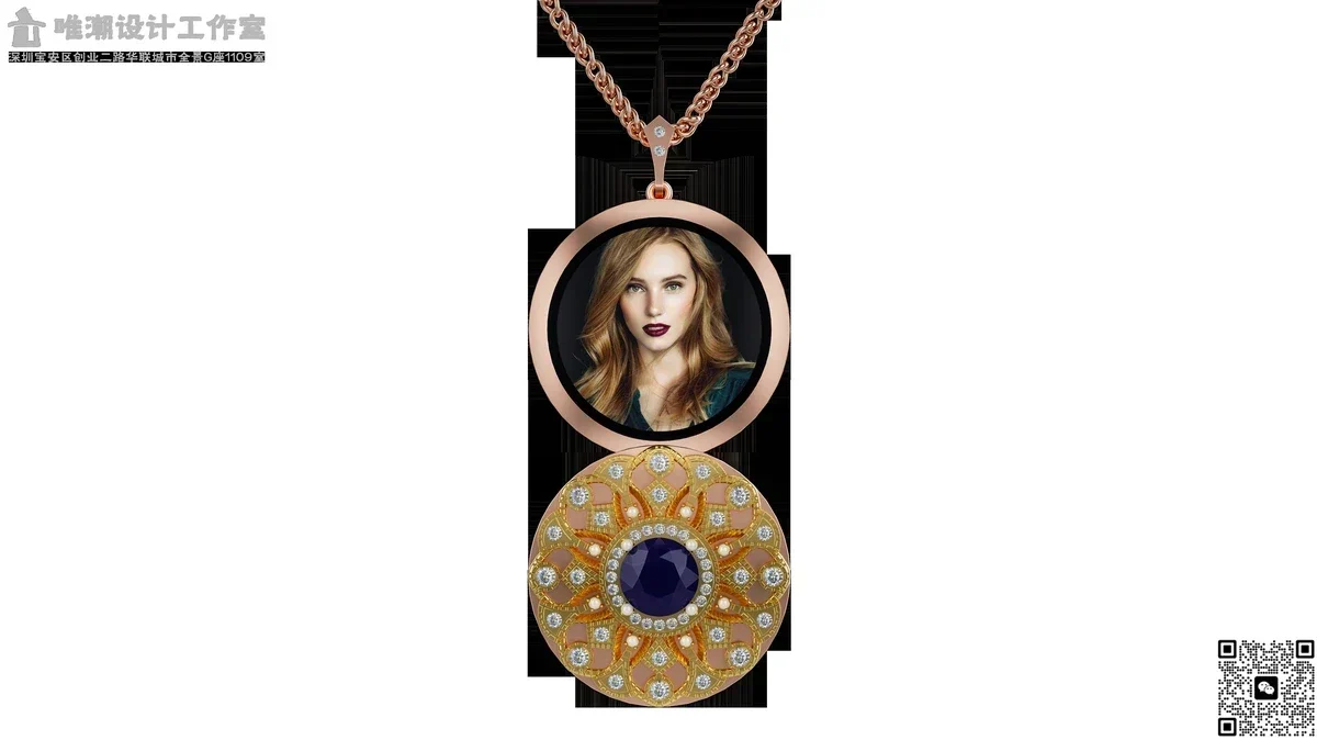 Project LUMINA Pendant — 18K 金 / 钢镀智能吊坠 AMOLED 显示屏